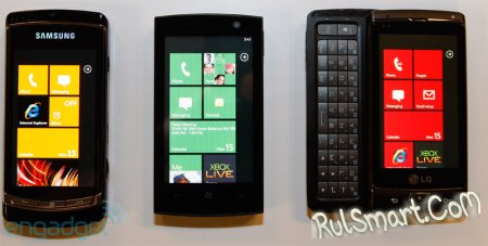 Asus,Samsung и LG - первые 3 устройства,которые поддерживают Windows Phone 7 Series