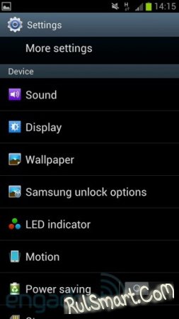 Интерфейс Samsung Galaxy S III