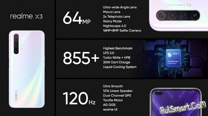 Realme X3: самый дешевый флагман 2020 года с 120 Гц-дисплеем